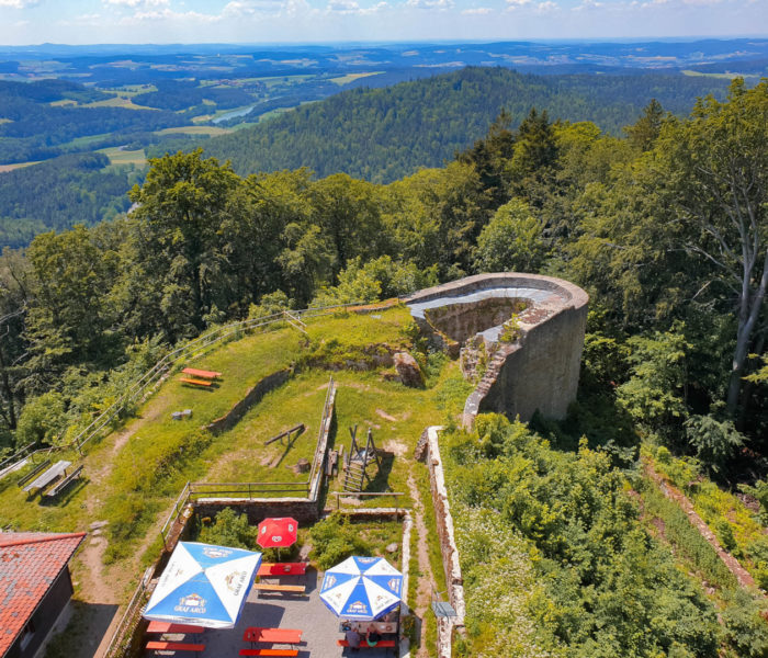 Aussicht vom Turm der Schwarzenburg bei der Schwarzwihrberg hütte.